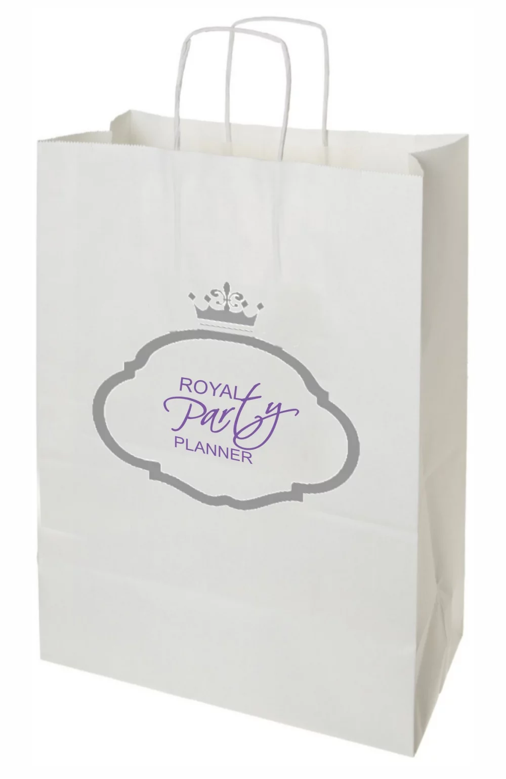 White Kraft Paper Shopping Bags 2C1S (13"x7"x17")