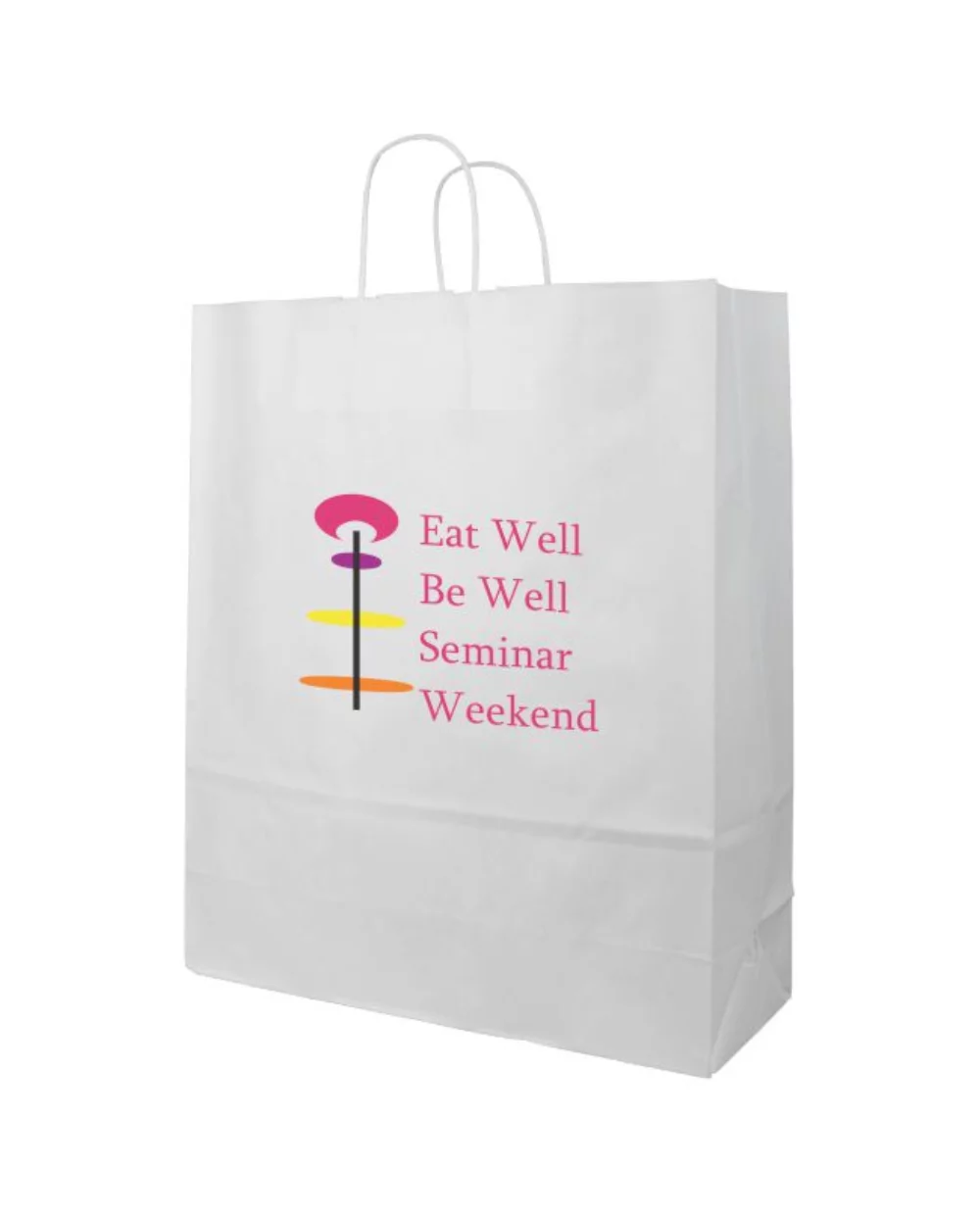 White Kraft Paper Paper Shopping Bag w/Digital Print (16"x6"x19")