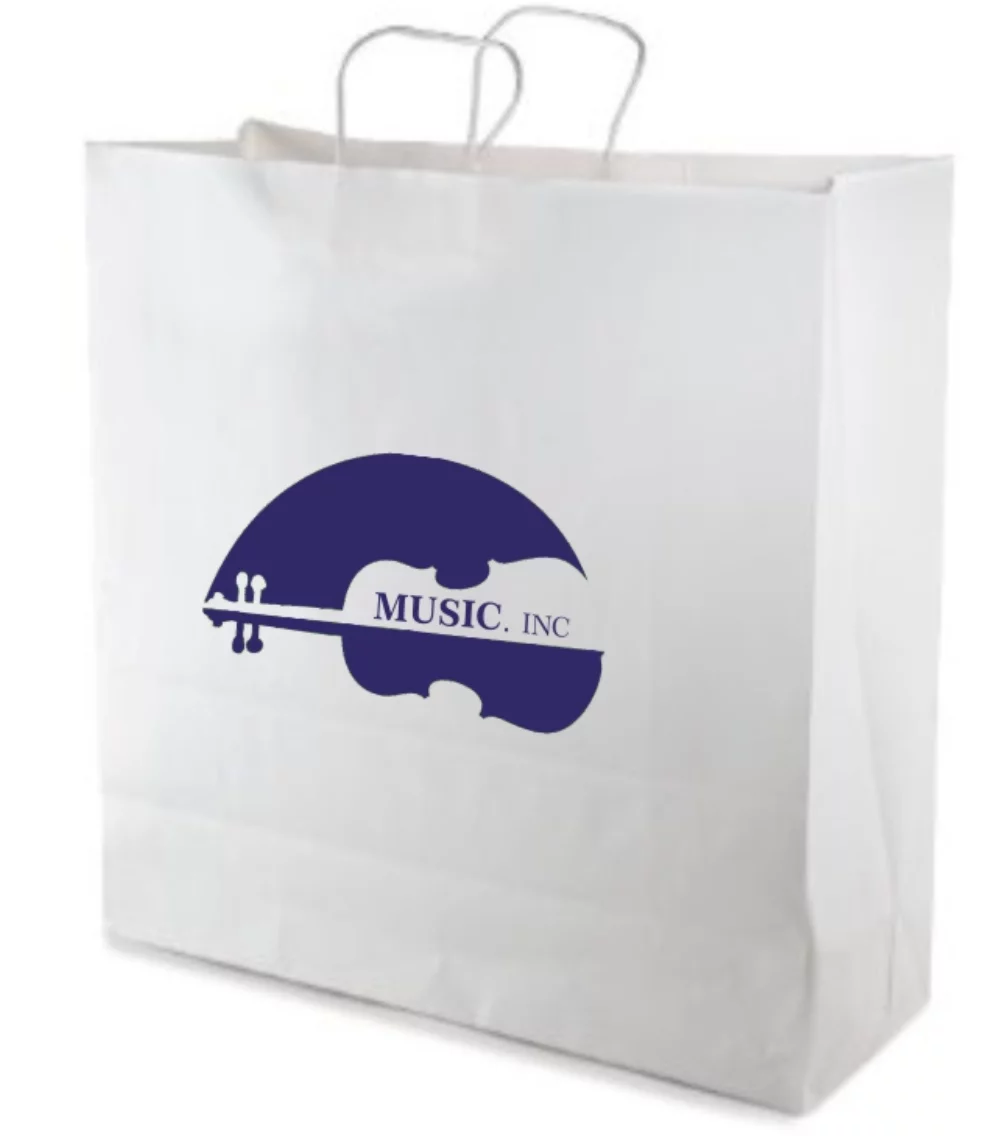 White Kraft Paper Shopping Bags 1C1S (18"x7"x19")