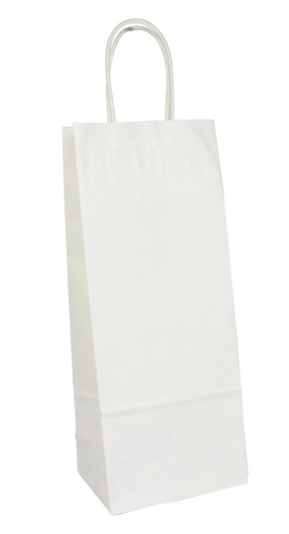 White Kraft Wine Paper Shopping Bag w/Digital Print (5.9"x3.15"x13")
