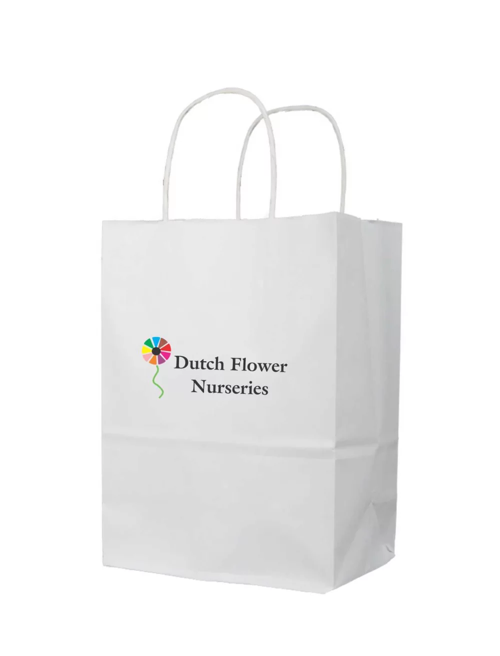White Kraft Paper Paper Shopping Bag w/Digital Print (5.5"x3.5"x8")