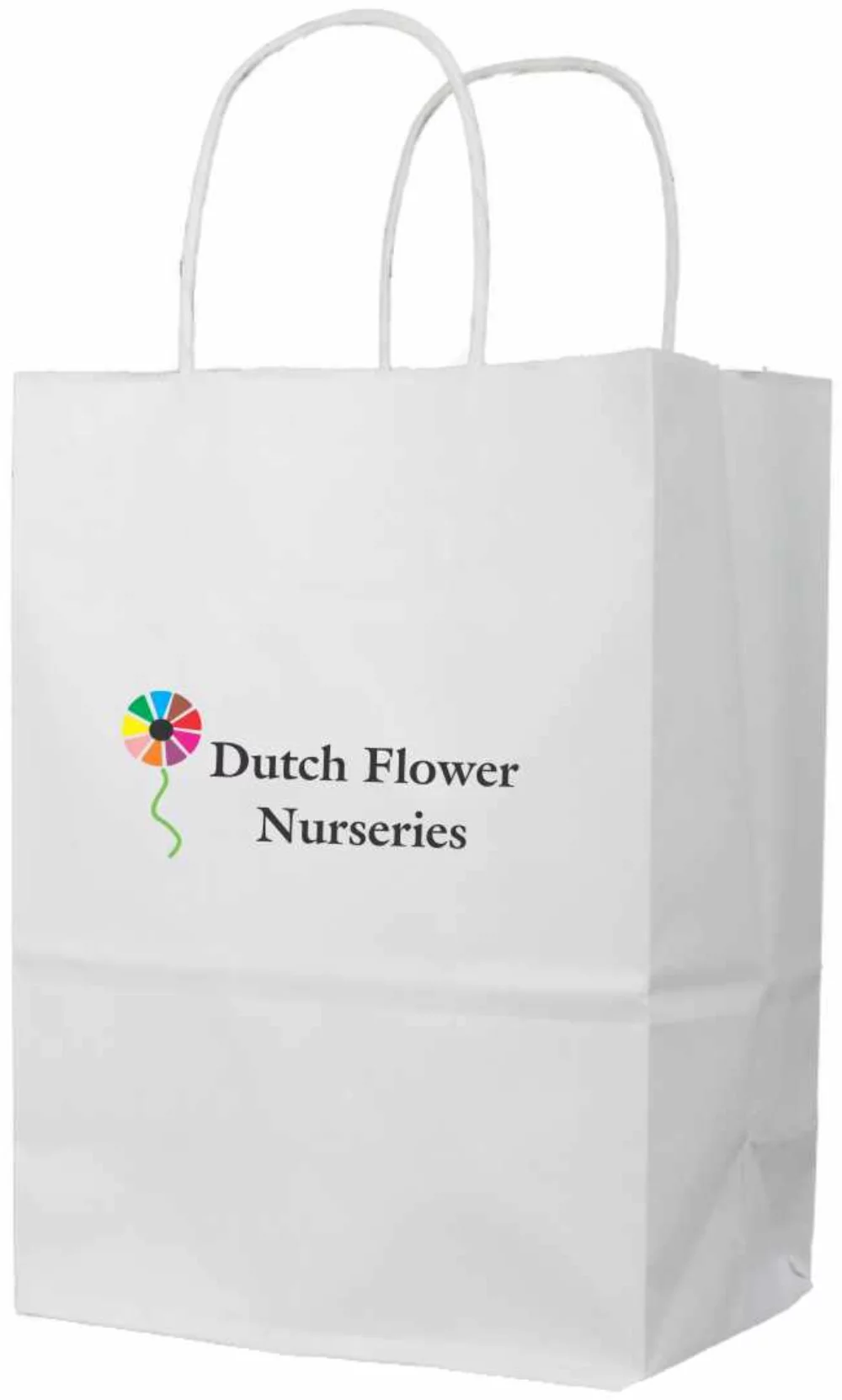 White Kraft Paper Paper Shopping Bag w/Digital Print (8"x4.5"x10.75")
