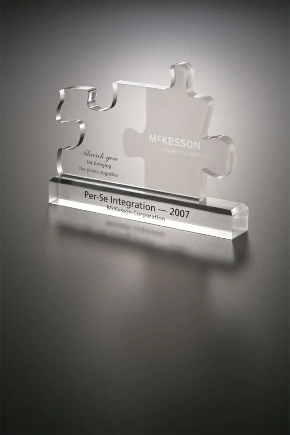 Acrylic Teamwork Puzzle Award w/ Base
