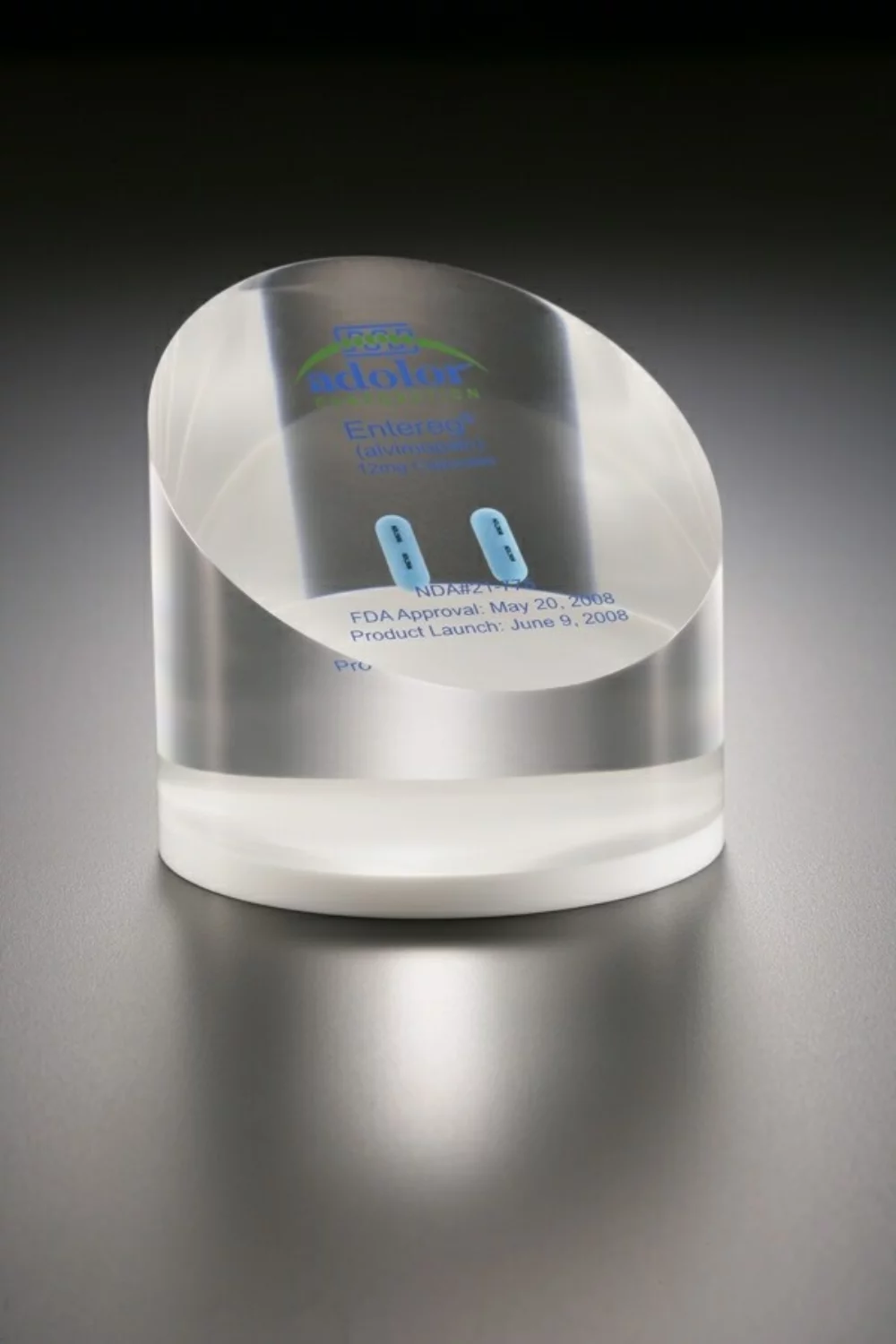 Lucite Embedment Truncated Cylinder Award