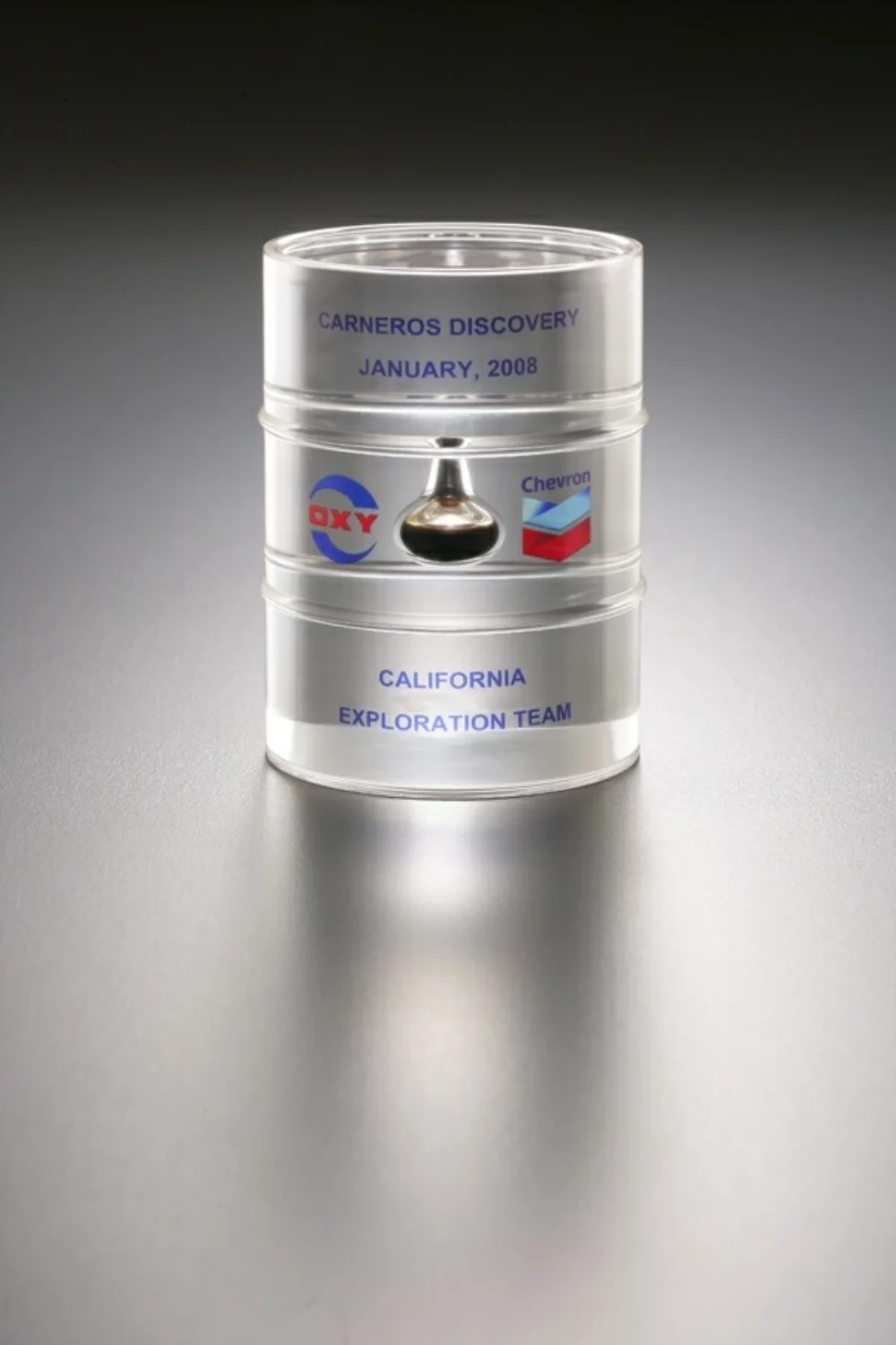 Lucite Oil Drum Embedment Award