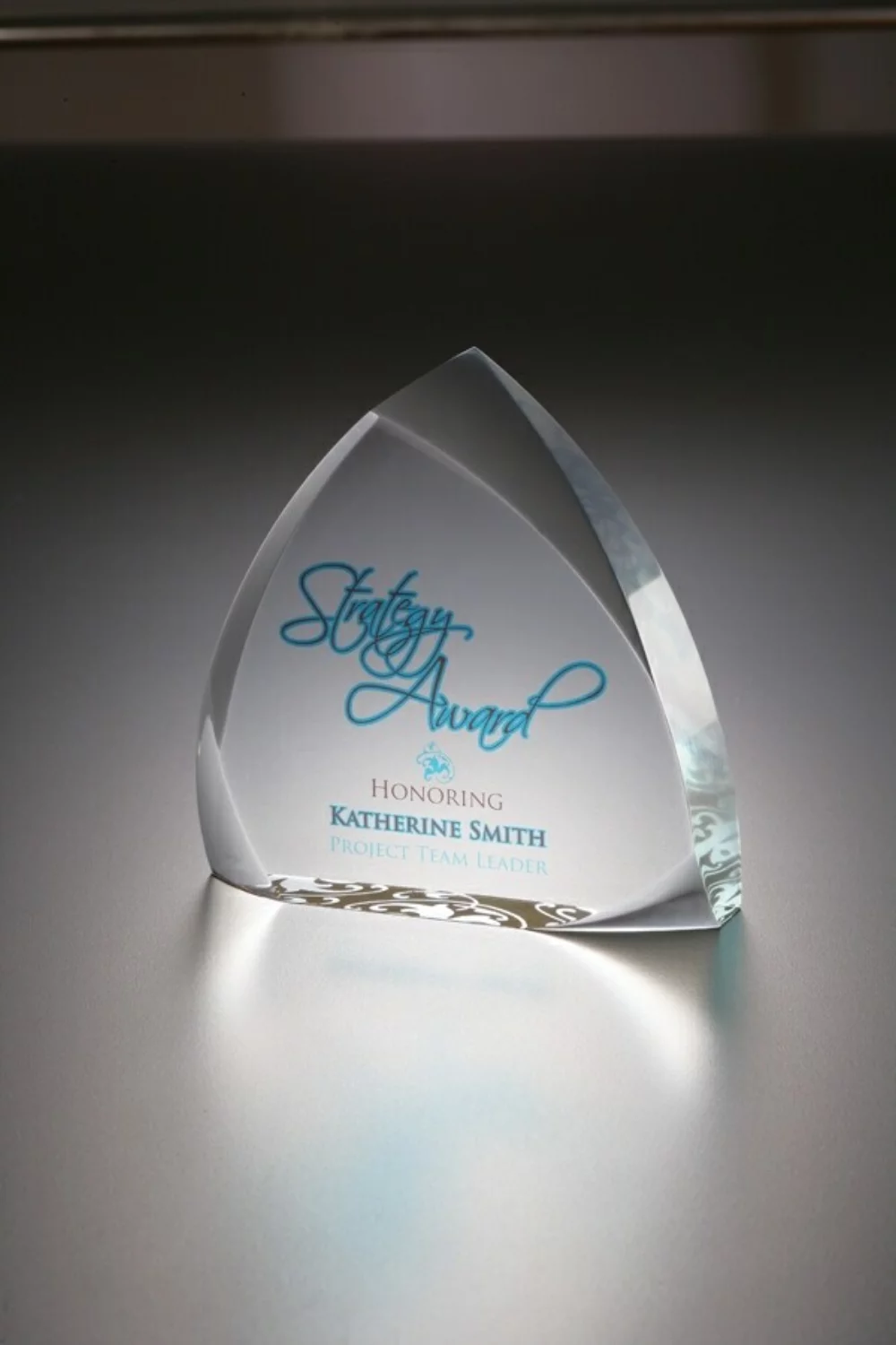 Lucite Rounded Triangular Embedment Award