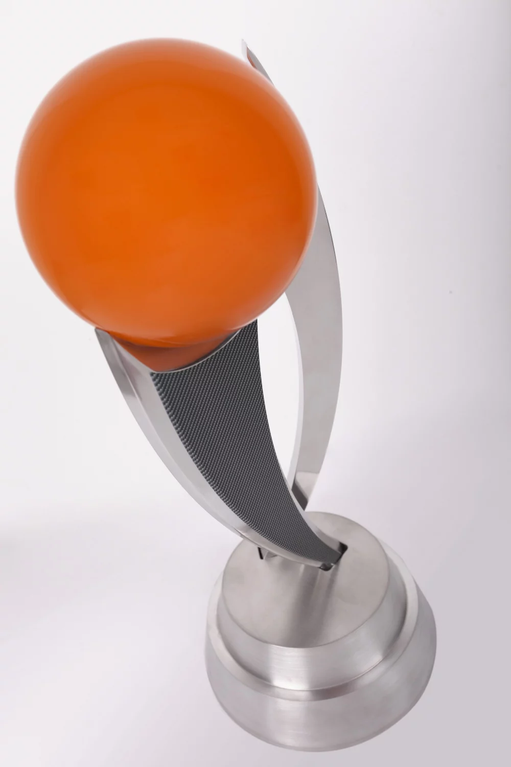 Orange Sphere Aluminum Award with Carbon Fiber Print