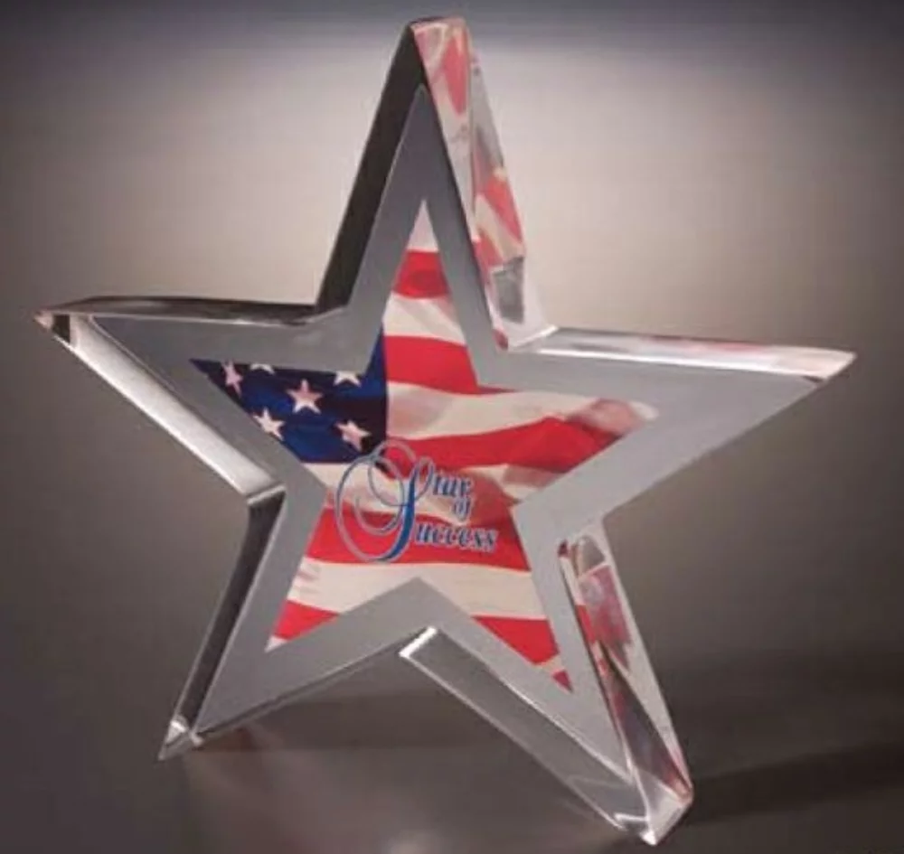 Acrylic Star Silhouette Embedment Award