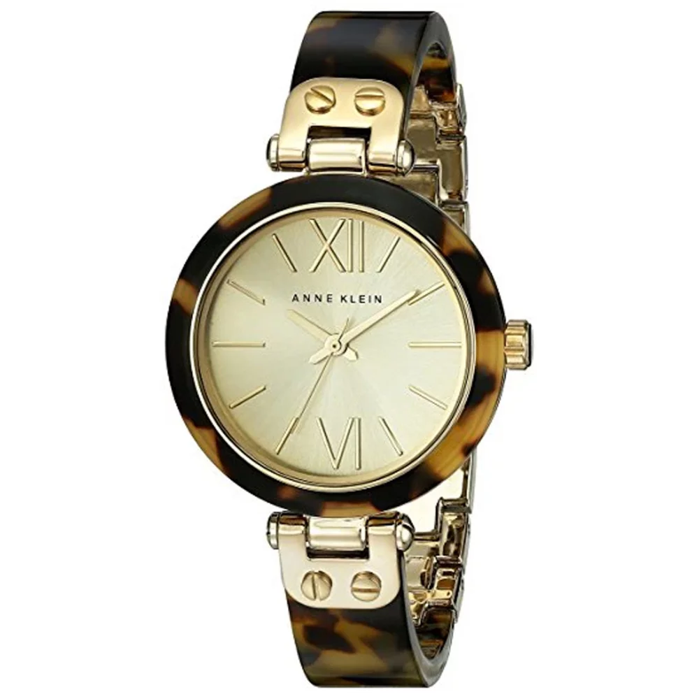 Montre bracelet en écaille de tortue et en or pour femme Anne Klein