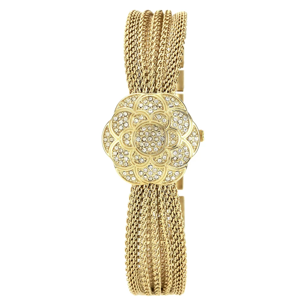 Montre-bracelet en maille dorée pour femme Anne Klein
