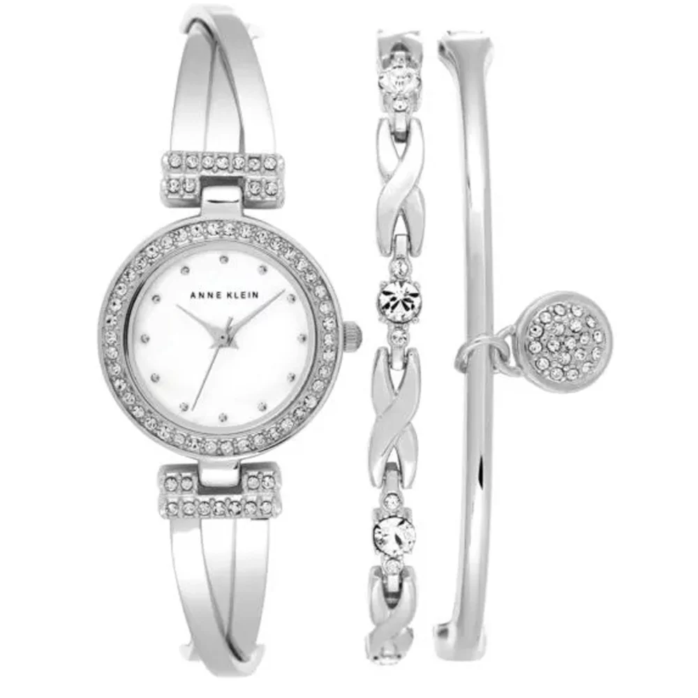 Ensemble montre-bracelet argent pour femme Anne Klein