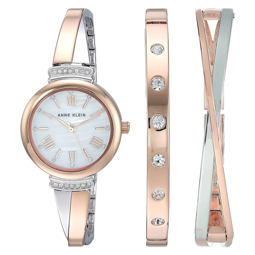 Ensemble montre-bracelet bicolore pour femme Anne Klein