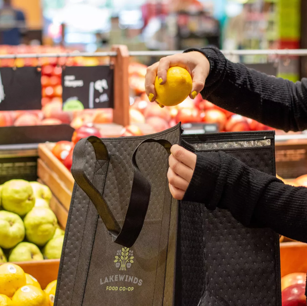 Dimpled Non-Woven Insulated Zipper Grocery Tote