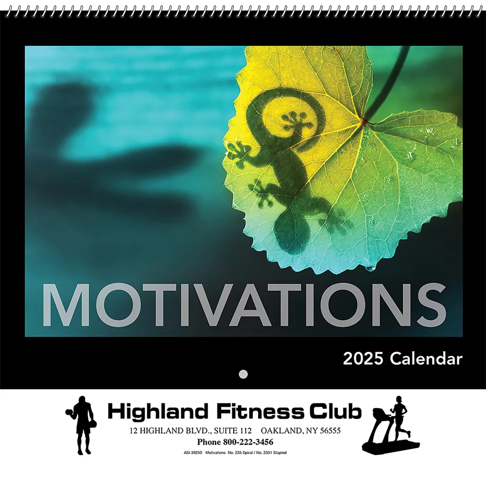Calendrier mural de motivations : reliure spirale 2025