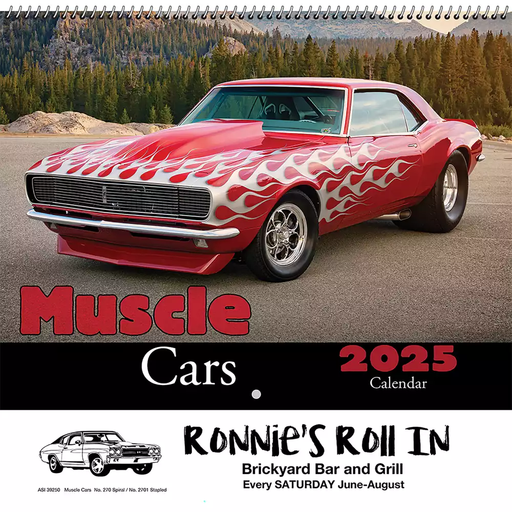Calendrier mural Muscle Cars : reliure spirale 2025
