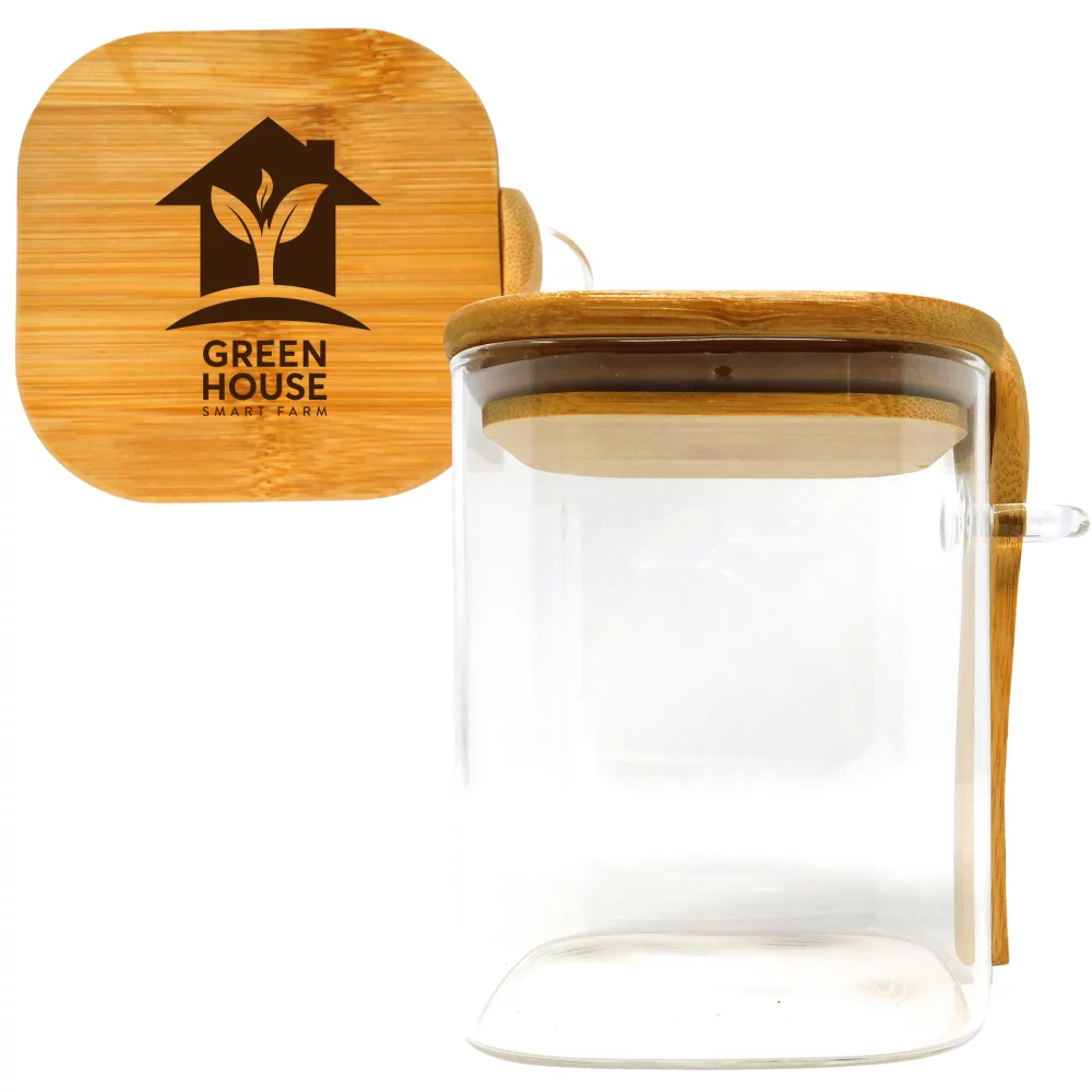 Récipient de rangement en verre Chun & bambou