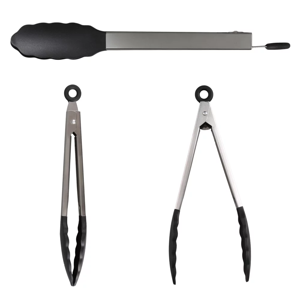 Pinces Blaze 9" en acier inoxydable et silicone