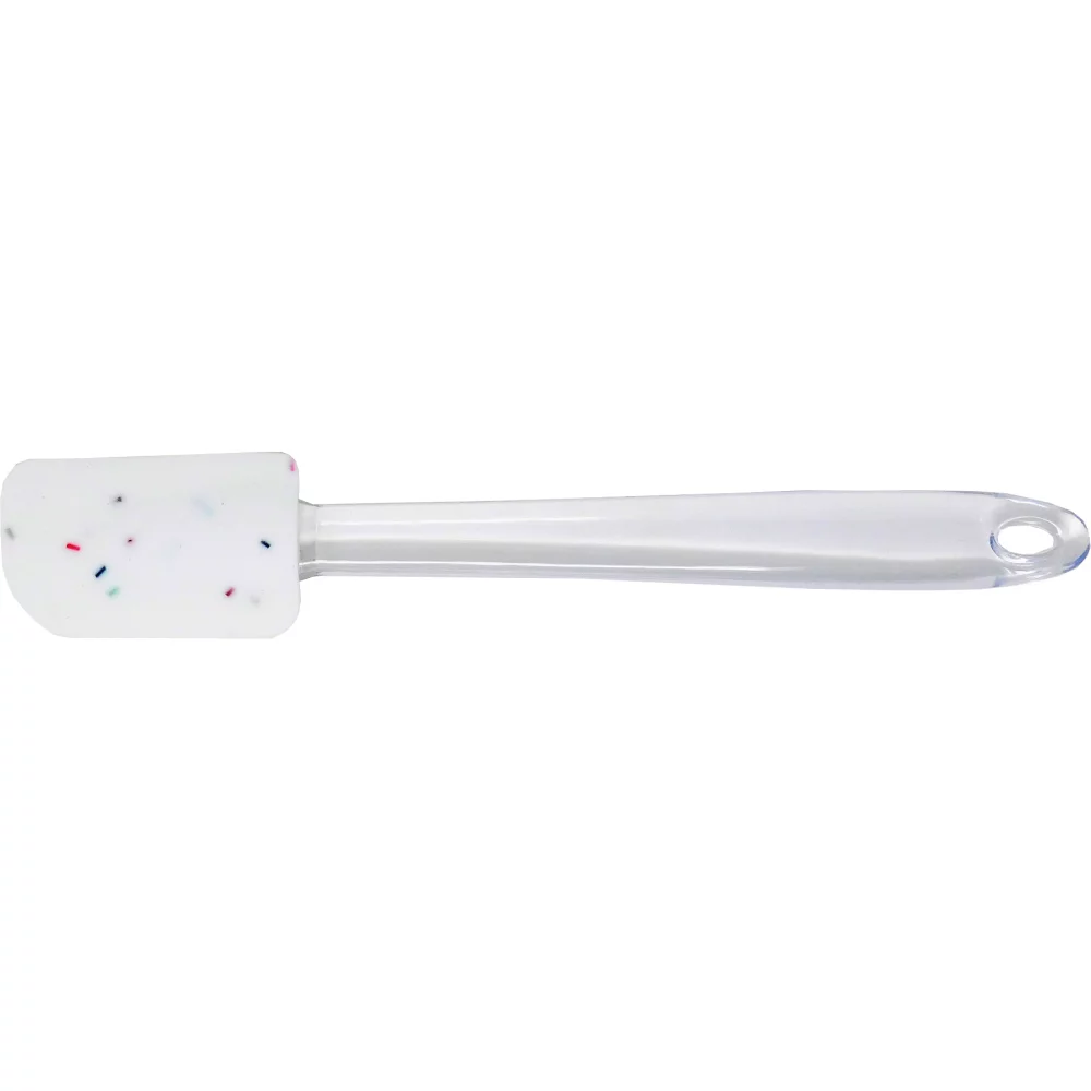 Spatule en silicone avec manche transparent.