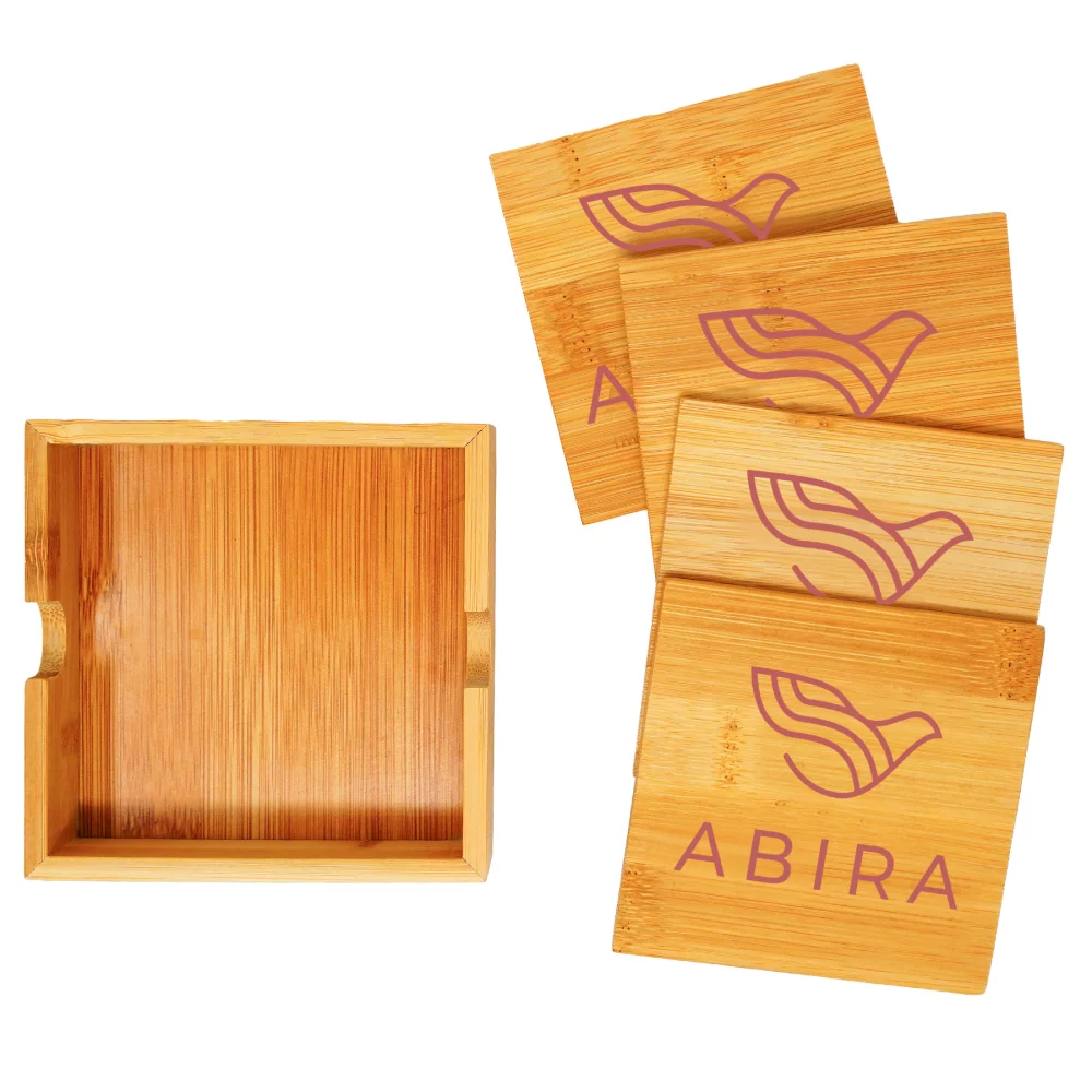 The Bellanca Bamboo Coaster Set