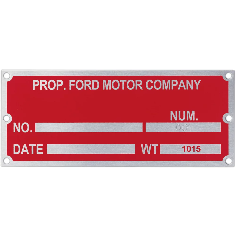 Plaques métalliques et signalétique : 12-15 pouces carrés.