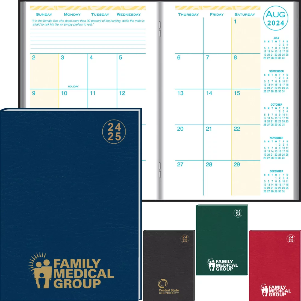 Planificateur mensuel de bureau académique avec couverture marocaine : 2024-2025