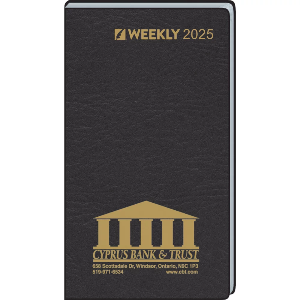 Format hebdomadaire avec reliure en vinyle : 2025