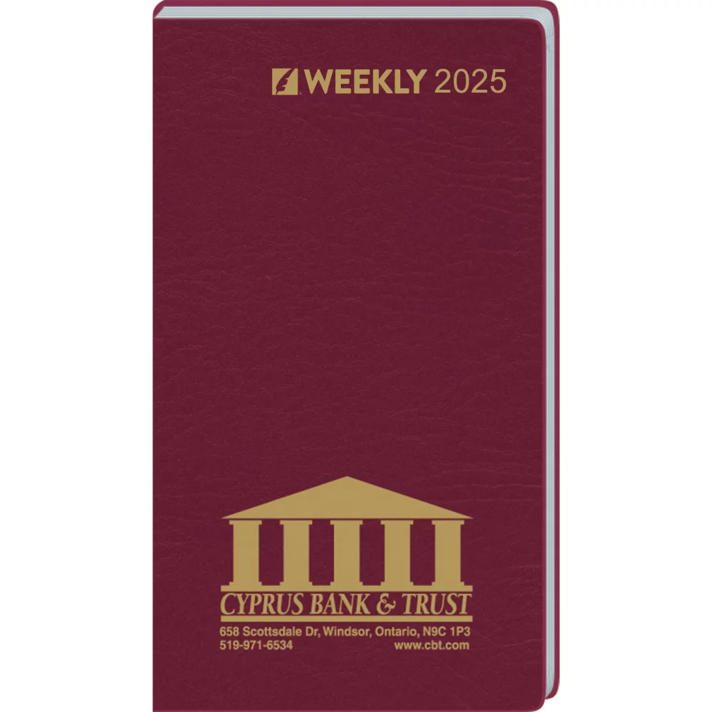 Format hebdomadaire avec reliure en vinyle : 2025