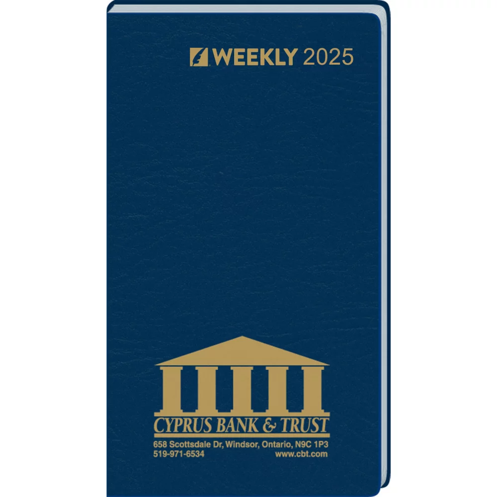 Format hebdomadaire avec reliure en vinyle : 2025