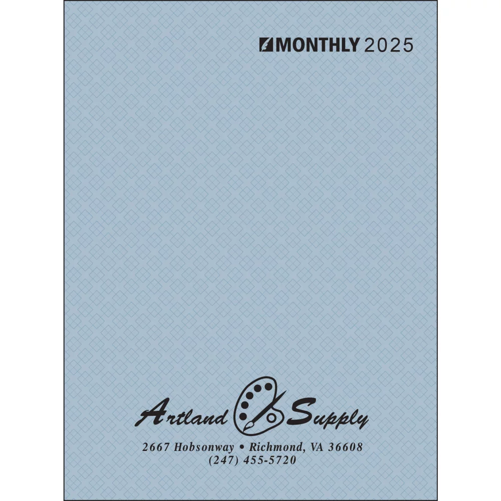 Agenda mensuel relié avec couverture en papier : 2025