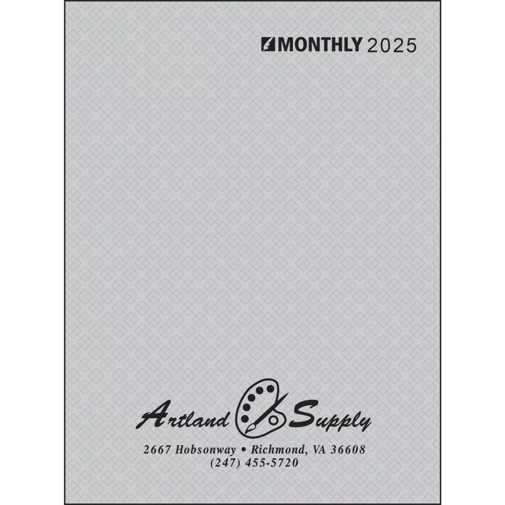 Agenda mensuel relié avec couverture en papier : 2025