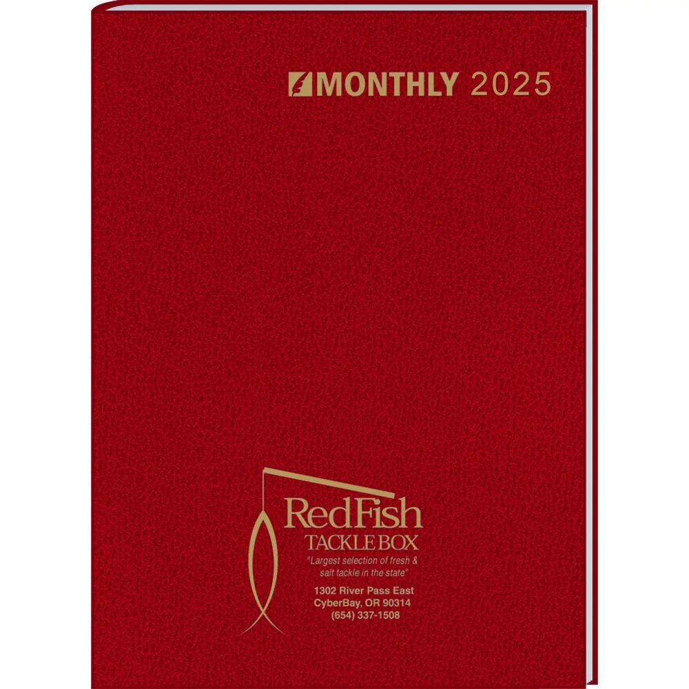 Ruled Monthly Format Stitched To Cover Desk Planner : 32 Page Planner 2025