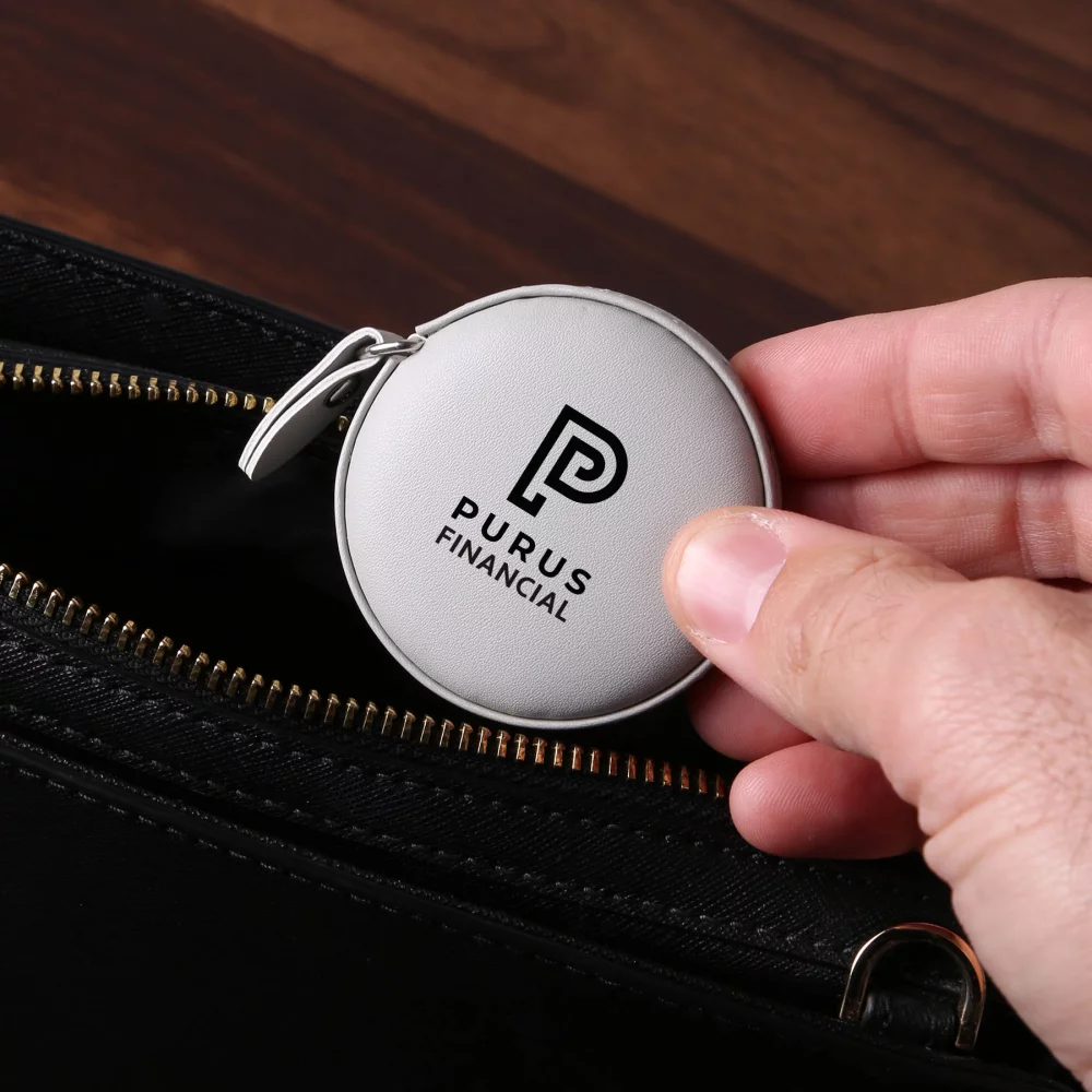 Mètre ruban de poche en cuir végétalien de 5 pieds