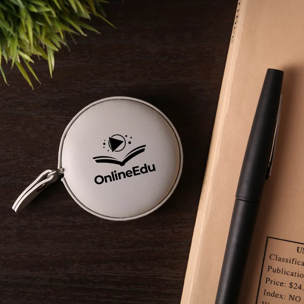 Mètre ruban de poche en cuir végétalien de 5 pieds