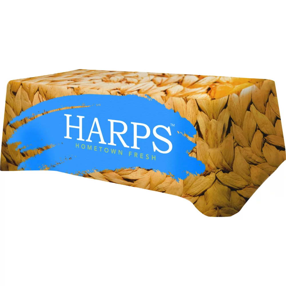 Polyester suprême, nappes intégrales en couleur sur toute la surface, plates à 4 côtés de 8 pieds.