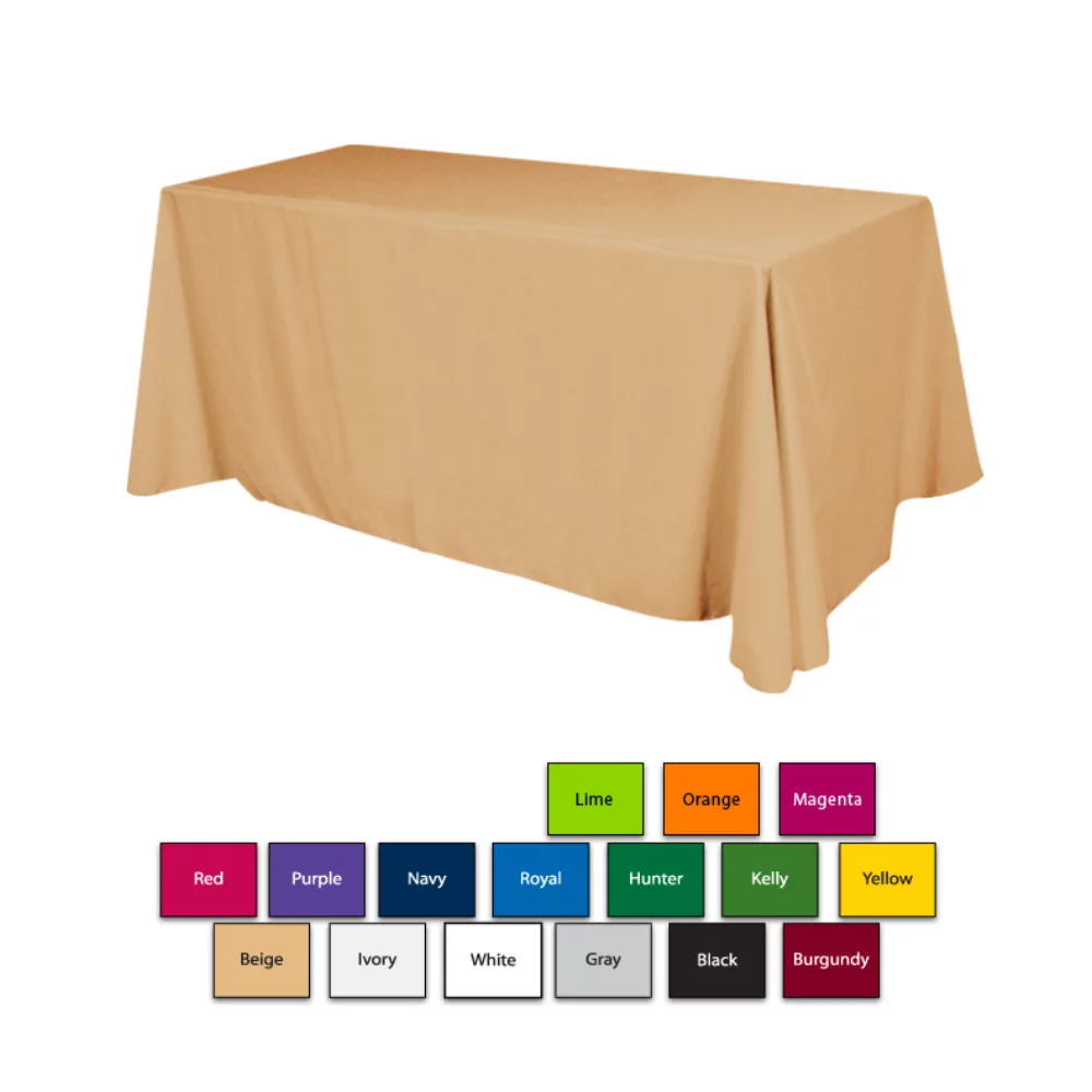 Flat 3-sided Table Cover - fits 6 foot standard table: Polyester