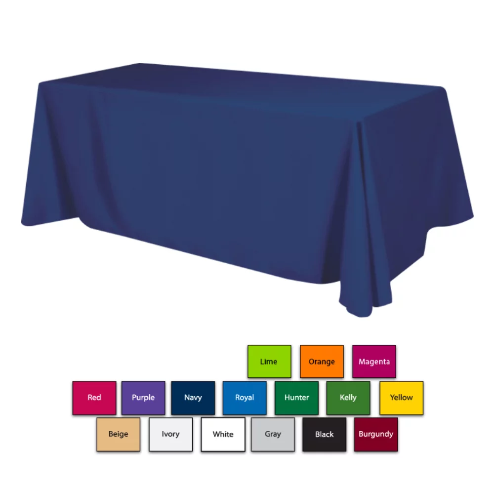Flat 4-sided Table Cover - fits 8 foot standard table: Polyester