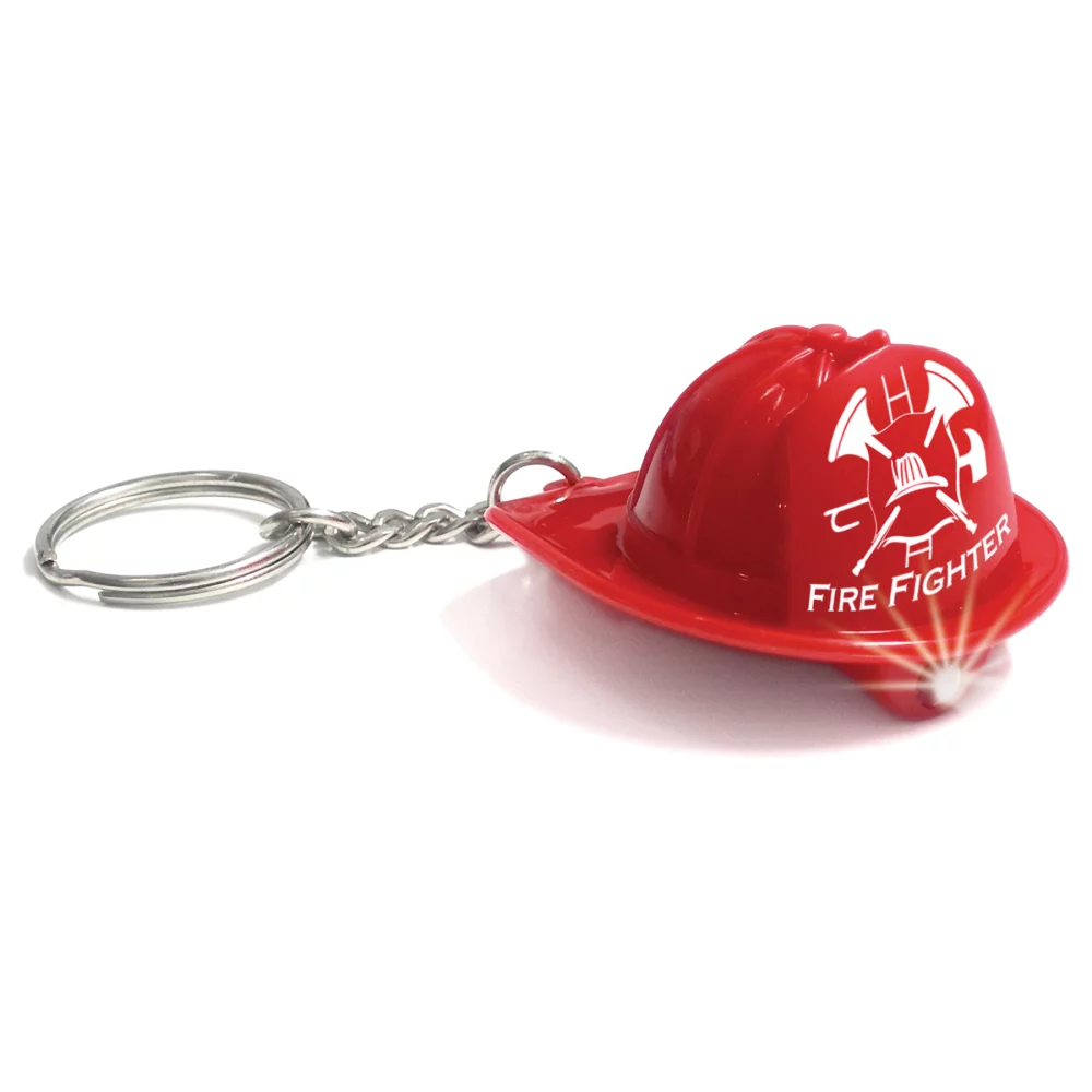 Porte-clés moulé avec lumière LED (casque de pompier)