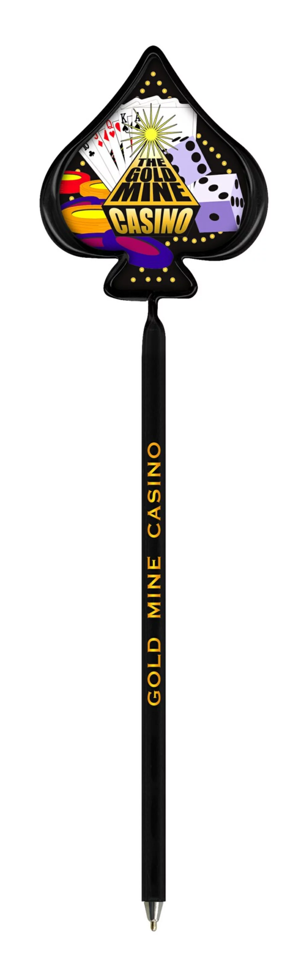 Stylos publicitaires Inkbend Standard avec insert de stock en forme de pelle