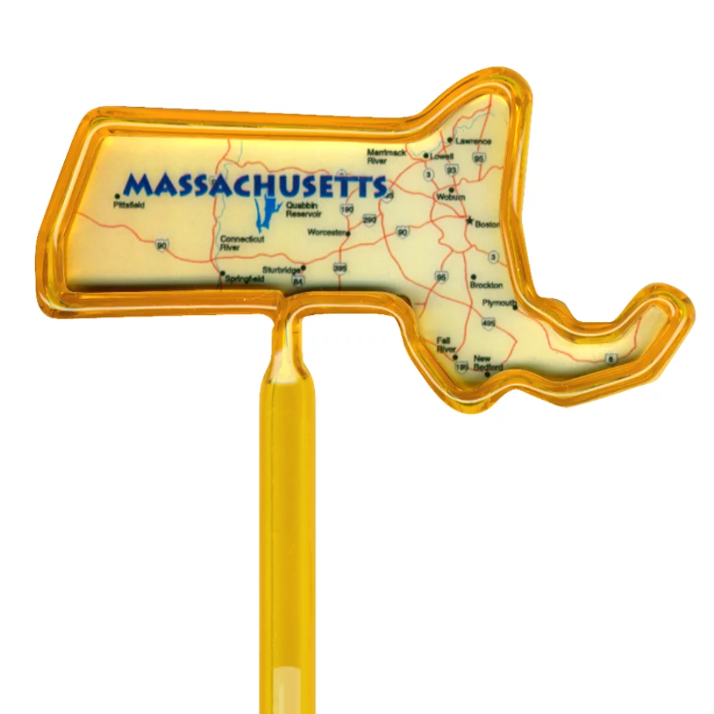 Stylos publicitaires Inkbend Standard avec insert de stock du Massachusetts