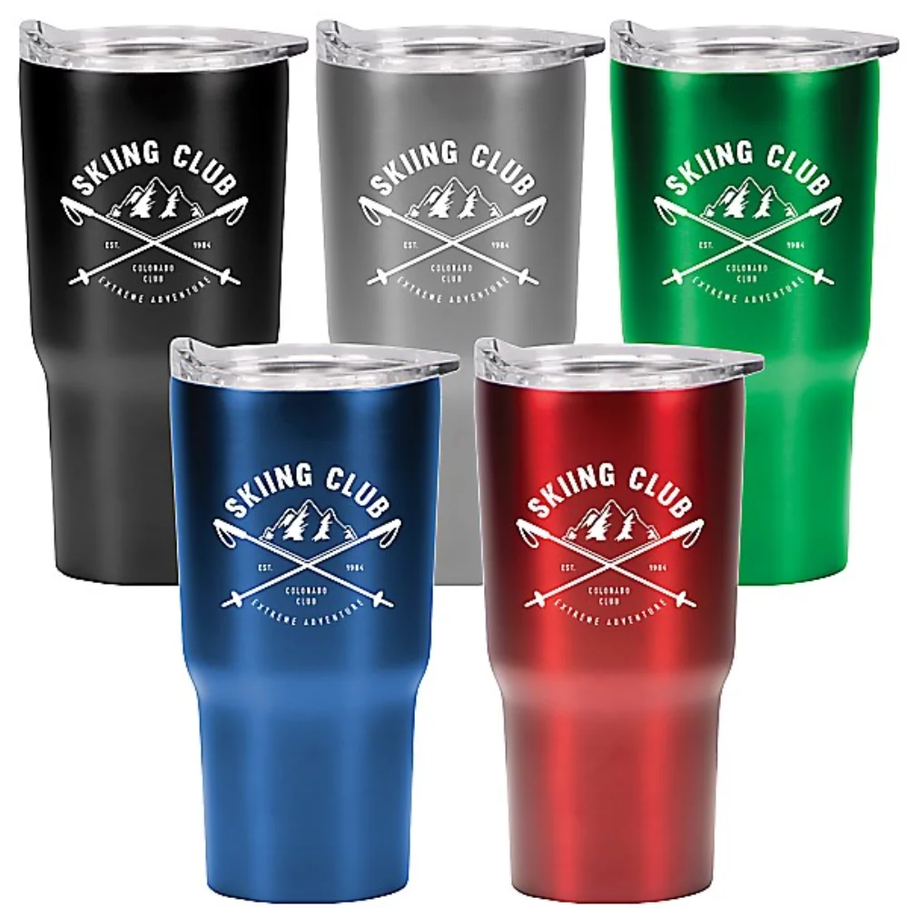 GOURDE DE VOYAGE EN ACIER INOXYDABLE CONQUEST 20 oz. (Gravure laser)