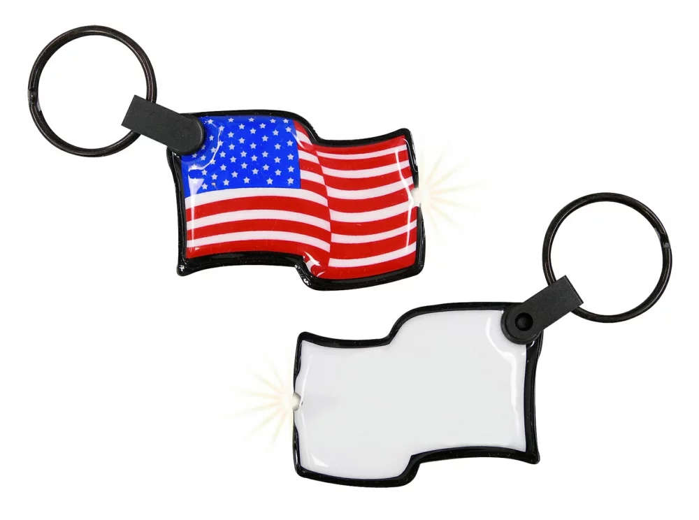 ShapeLights™ Color-A-Shape Key Ring Flashlight (Waving Flag)