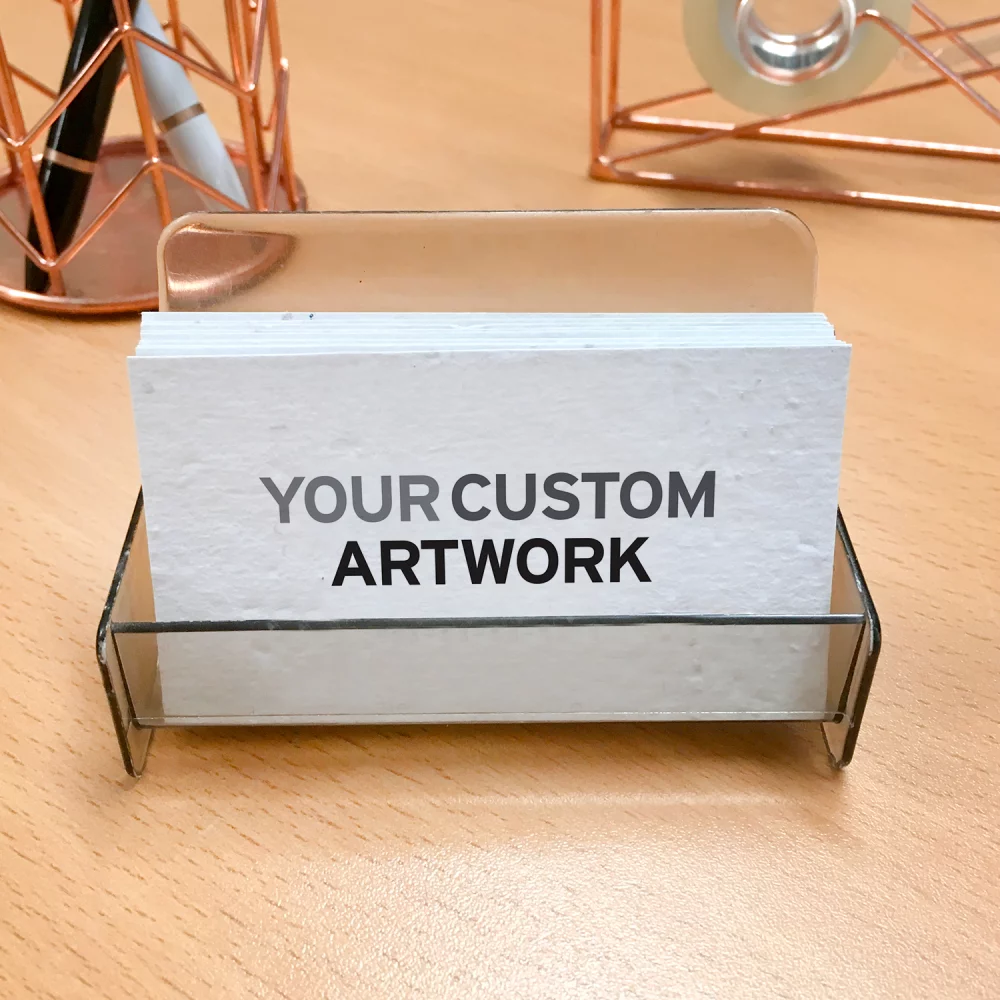 Carte de visite en papier ensemencé, recto seul