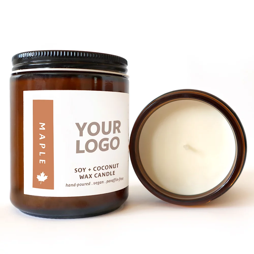 Bougies en érable coulées à la main de 8 oz