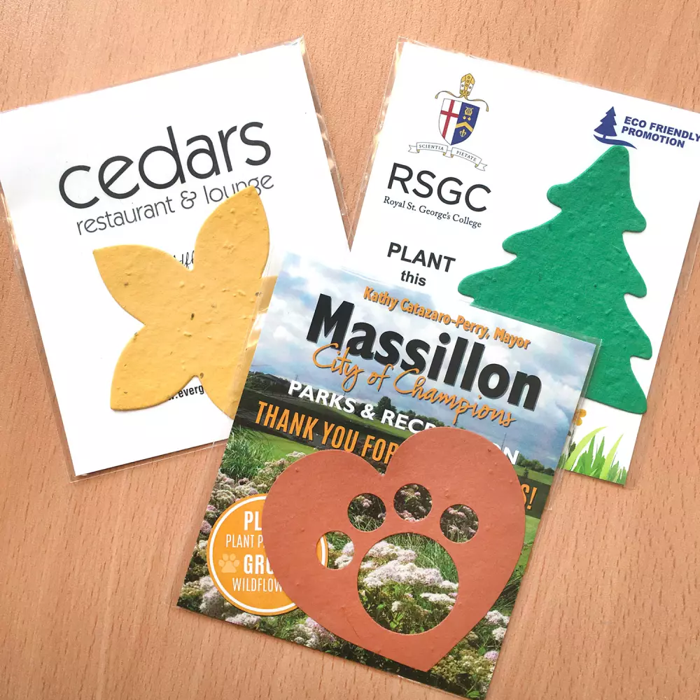 Carte plate personnalisée en papier ensemencé, recto seul