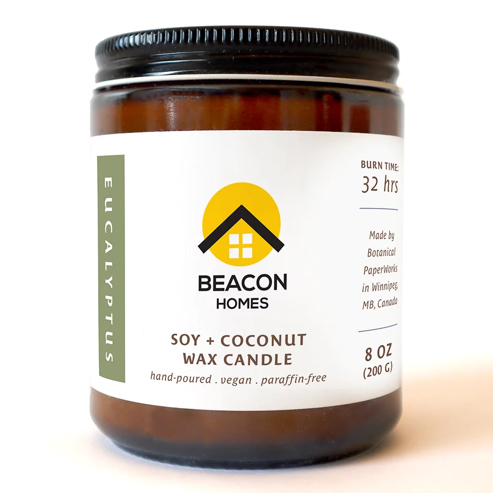 Bougies à la main de 8 oz à la cire d'eucalyptus coulée à la main