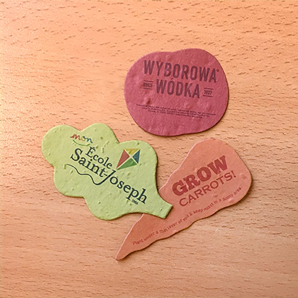 Printed Veggie Seed Paper Shapes, 1-Sided