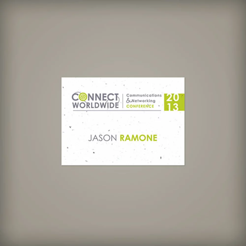 Étiquette de nom en papier ensemencé de 3,5" x 2,5", recto seul