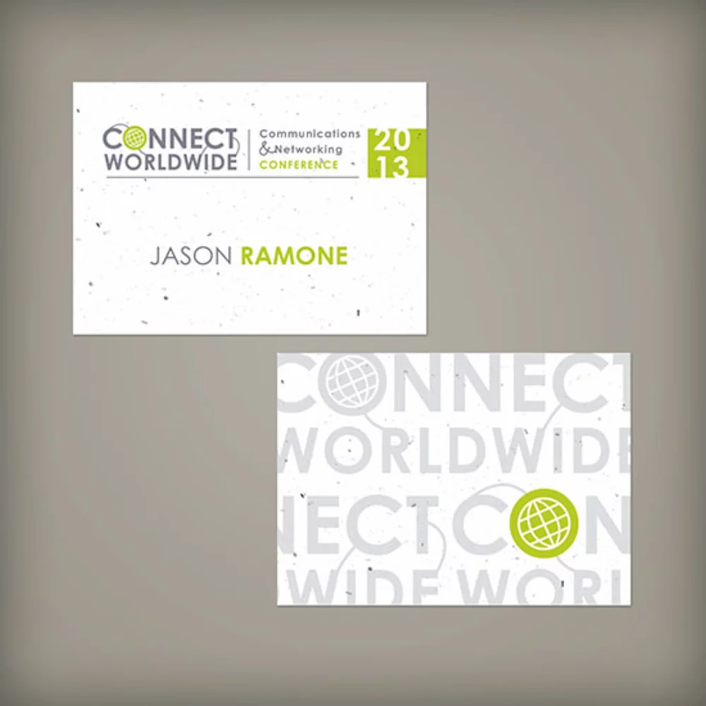 Étiquette de nom en papier ensemencé de 3,5" x 2,5", recto-verso