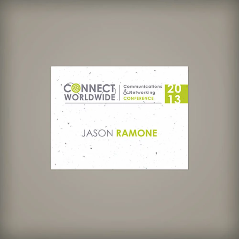 Étiquette de nom en papier ensemencé de 4" x 3", 1 face