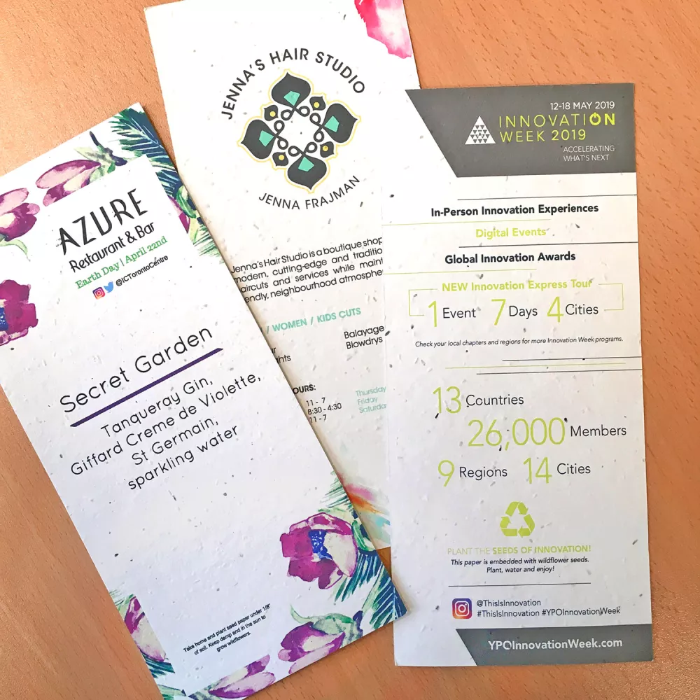 Carte à panneau en papier ensemencé de 4" x 9", 1 face